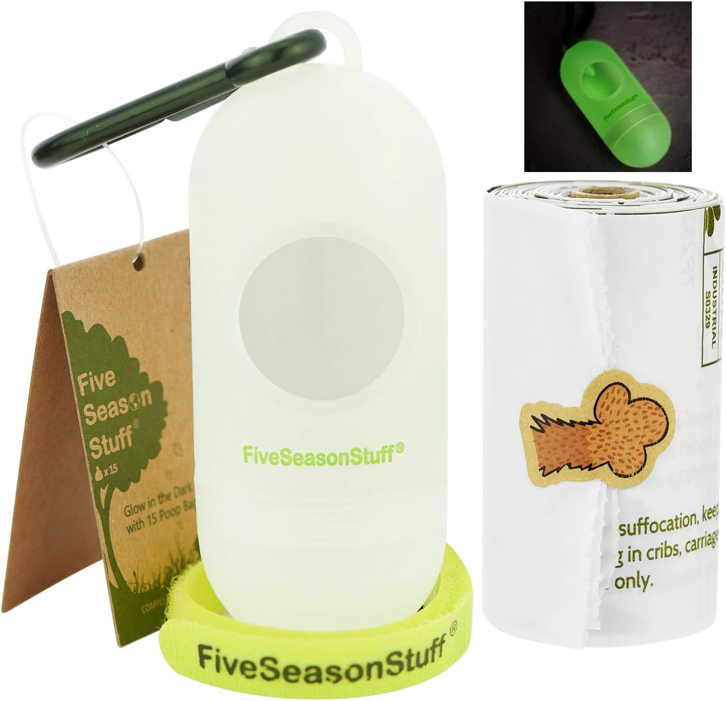 FiveSeasonStuff Biodegradable Poop Bags for Dogs Zero Waste Compostable Dog Waste Bags Highest Rated ASTM D6400 Very Strong Leak-Proof for Large Dogs Puppy Cats