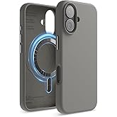 elago Magnetic Silicone Case Compatible with iPhone 16 Case 6.1 Inch Compatible with All MagSafe Accessories - Built-in Magnets, Soft Grip Silicone, Shockproof [Medium Gray]