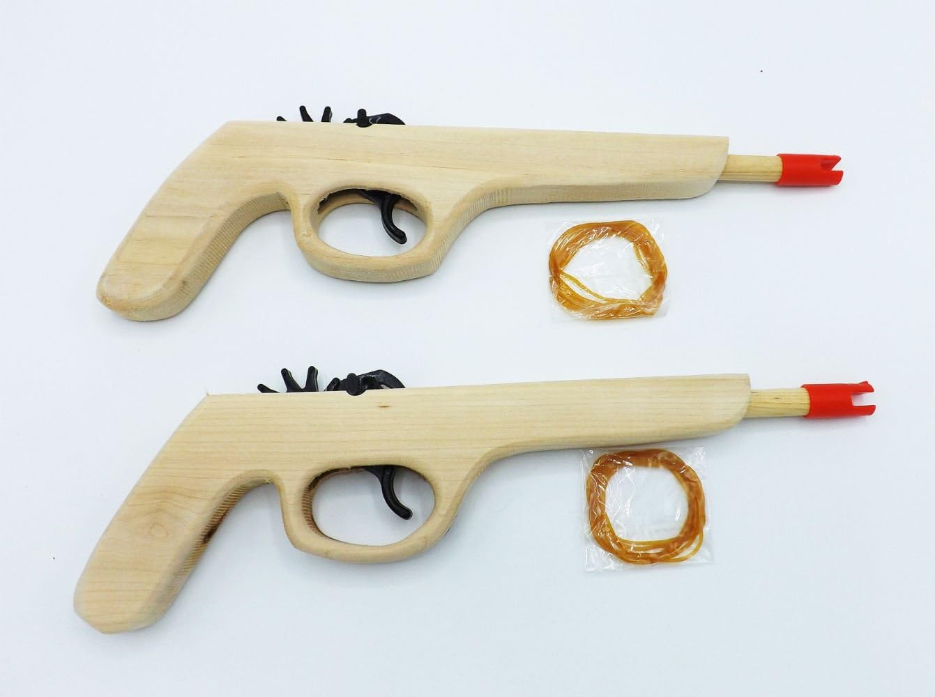 Two Solid Wooden Rubber Band Shooter Gun - G110