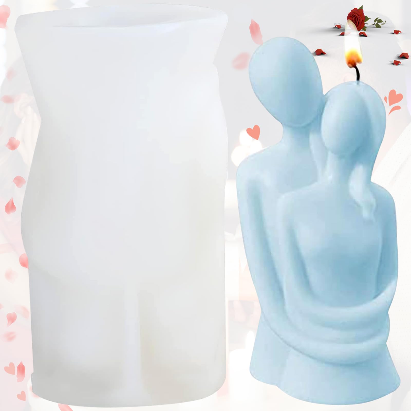 Pair of Hugging 3D Candle Mould, Silicone Body, 3D Candle Mould, Silicone Candle Moulds, Body Candles Silicone Moulds, Suitable for Personalised Crafts, Valentine's Day Home Decoration