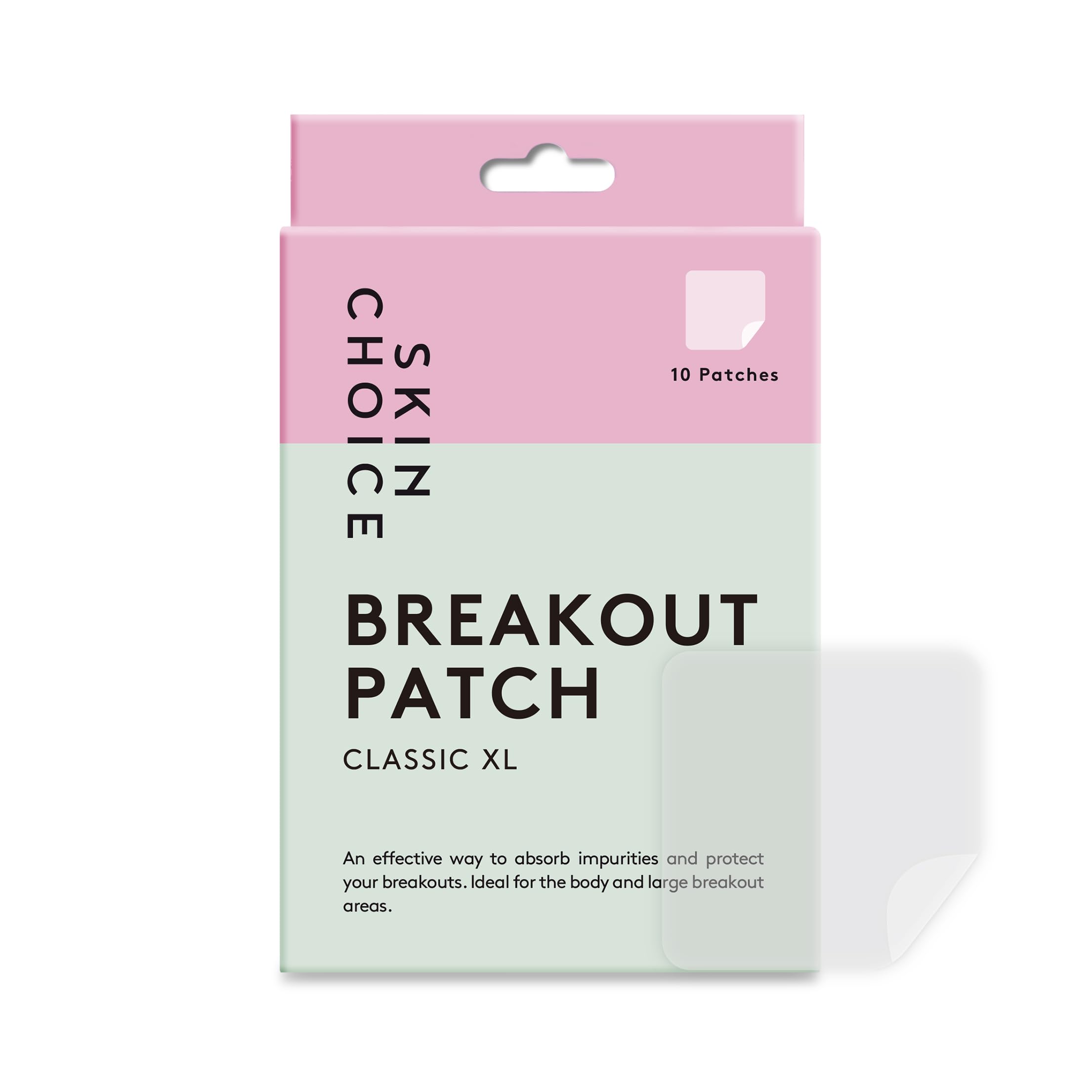 SKIN CHOICE XL Pimple Patches - Breakout Patch Classic XL - For Body, Back & Cheek, Mighty Surface Large Spot Patch, Large Hydrocolloid Patches, Vegan, Cruelty-Free, Korean Skincare (Pack of 10)
