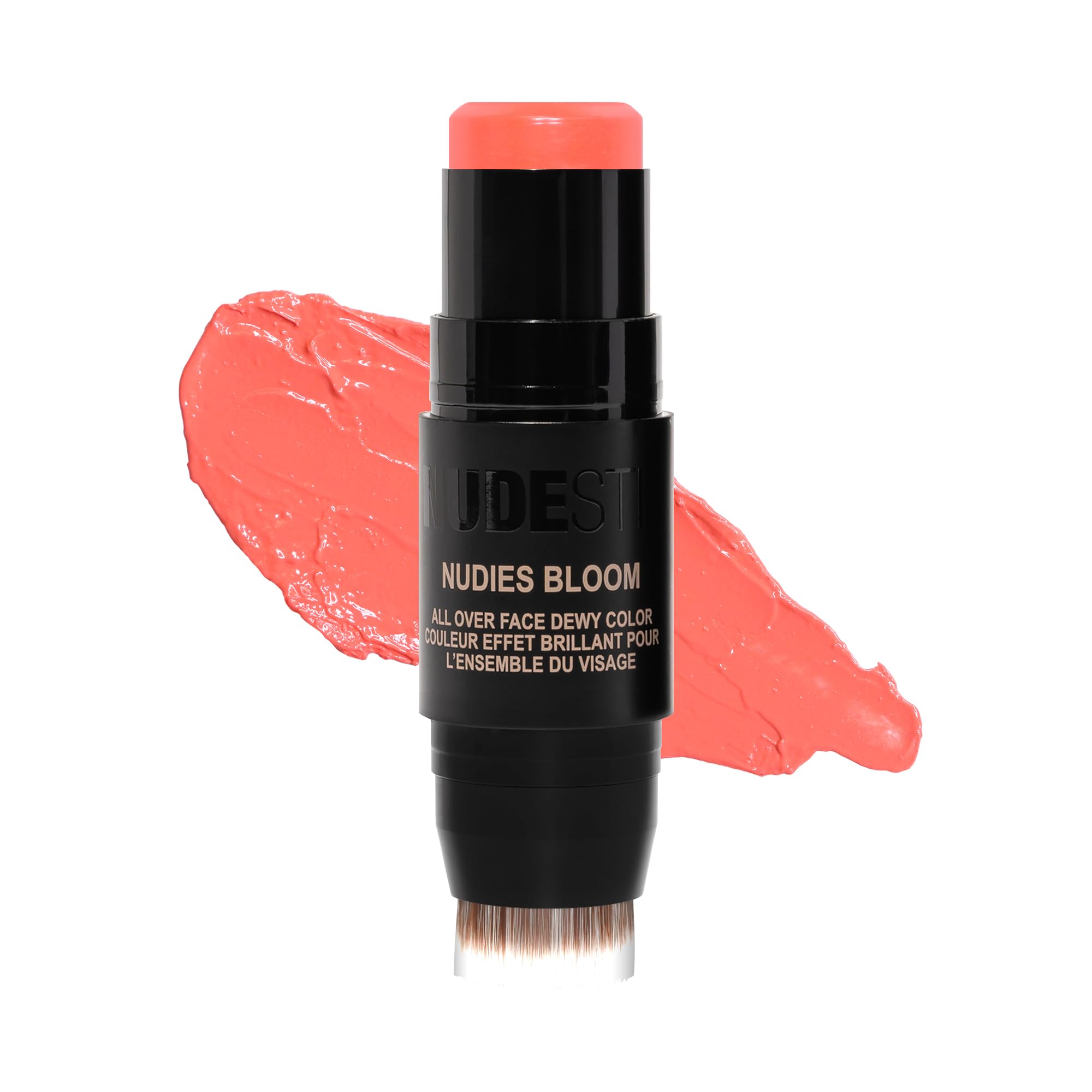 Photo 1 of Nudestix Nudies Bloom All Over Dewy Color – 3-in-1 Cream Blush Stick for Cheeks, Eyes & Lips with Built-In Brush | Sheer, Glossy Finish | Vegan, Long-Wear, Multi-Use Makeup (Tiger Lily Queen)