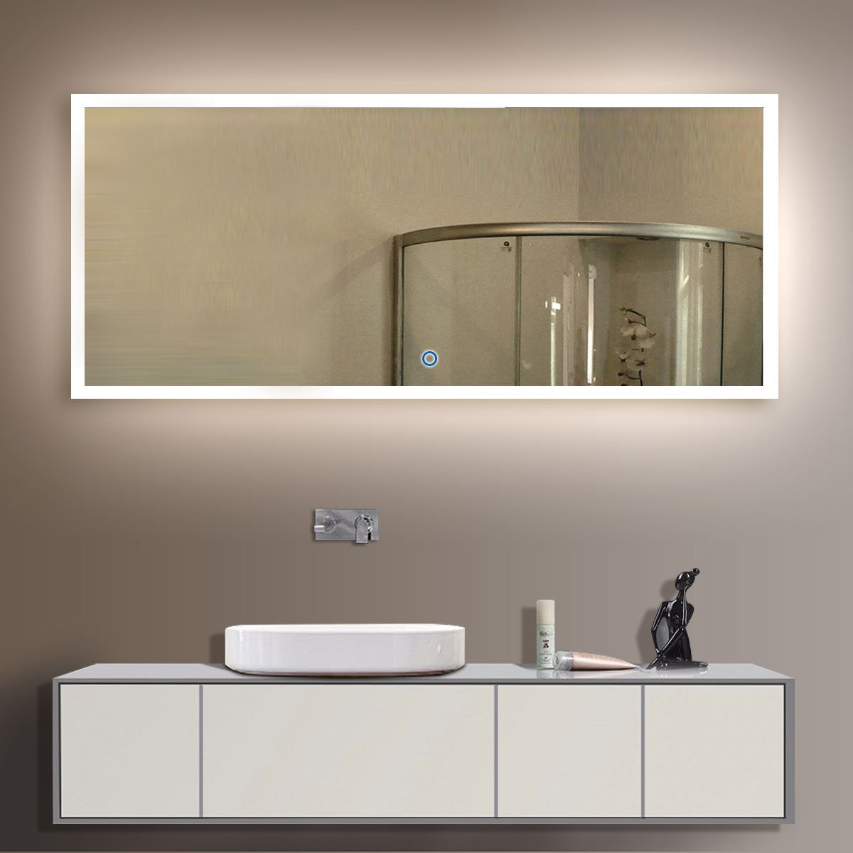 BHBL 84 x 40 in LED Backlit Mirror Wall Mounted Lighted Makeup Vanity