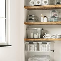 Superio Storage Bins with Lids, Clear Plastic
