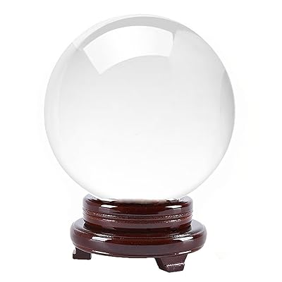 Amlong Crystal Crystal Ball 130mm (5 inch) Including Wooden Stand and Gift Package