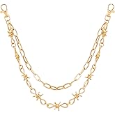 Sacina Goth Punk Layered Gold-tone Barbed Wire Pants Chain, Barbed Wire Wallet Belt Chain, Goth Grunge Emo Punk Accessories, Jewelry Gift for Women