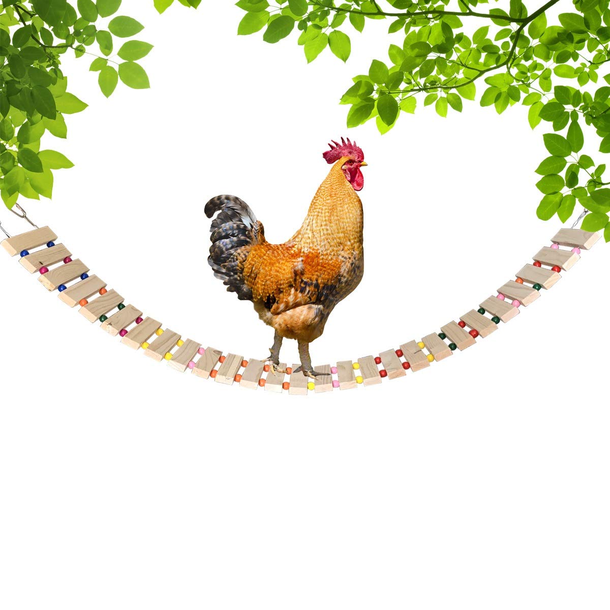 Photo 1 of Vehomy Chicken Coop Toy Chicken Toys for Hens Natural Wood Chicken Ladder Chicken Swing Chicken Perch for Birds Poultry Rooster Chicks L