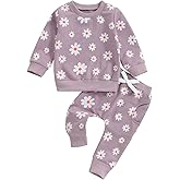 WZTYYDS Toddler Baby Girl Clothes 6 12 18 24 Months Fall Outfits Long Sleeves Sweatshirt Tops Pants Set 1-5T