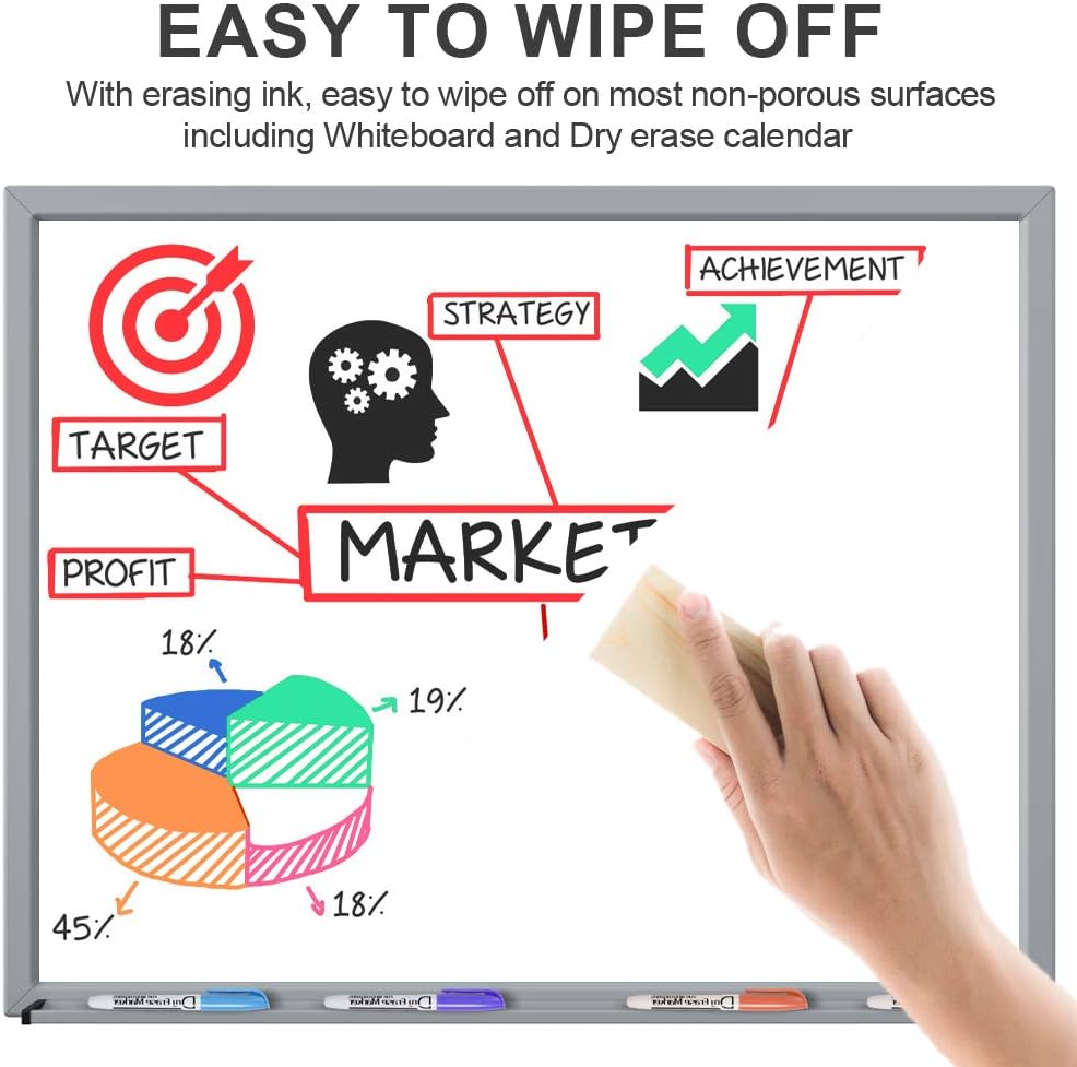 Volcanics Whiteboard Pens White Board Markers Dry Wipe Pens for Whiteboard No toxic Fine tip Thin Box Pack of 60,10 colors - Image 4