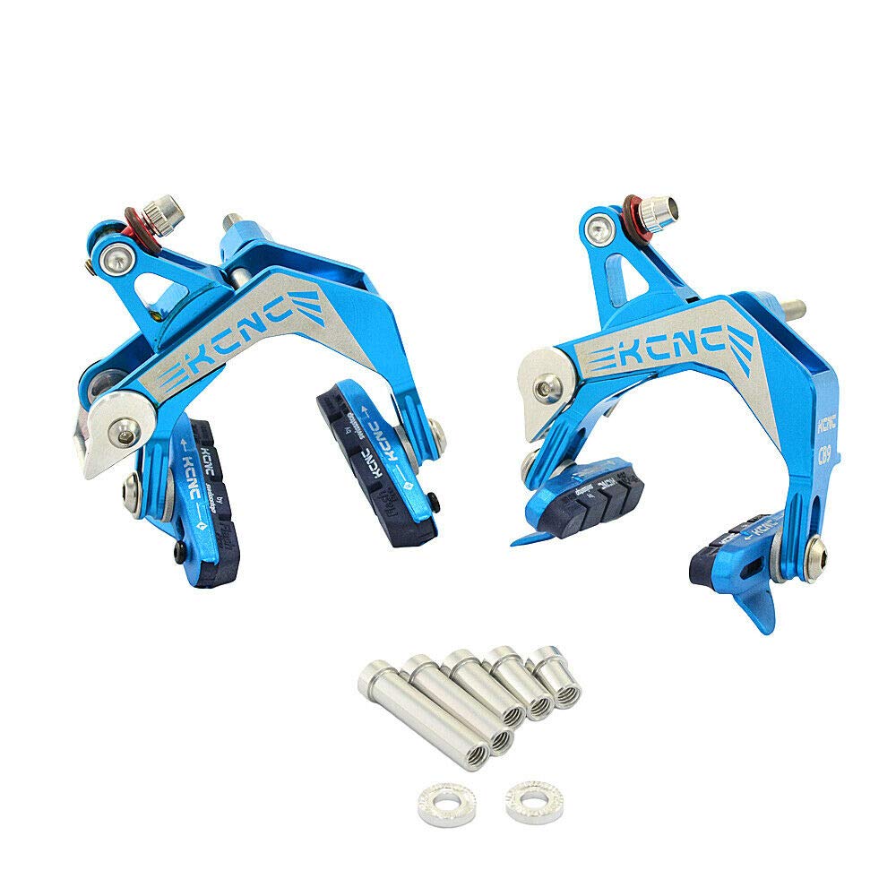 KCNC CB9 Road Caliper Brake Set (Front and Rear) Designed For Road Bike Wide Wheel Rim, Blue, SK2145