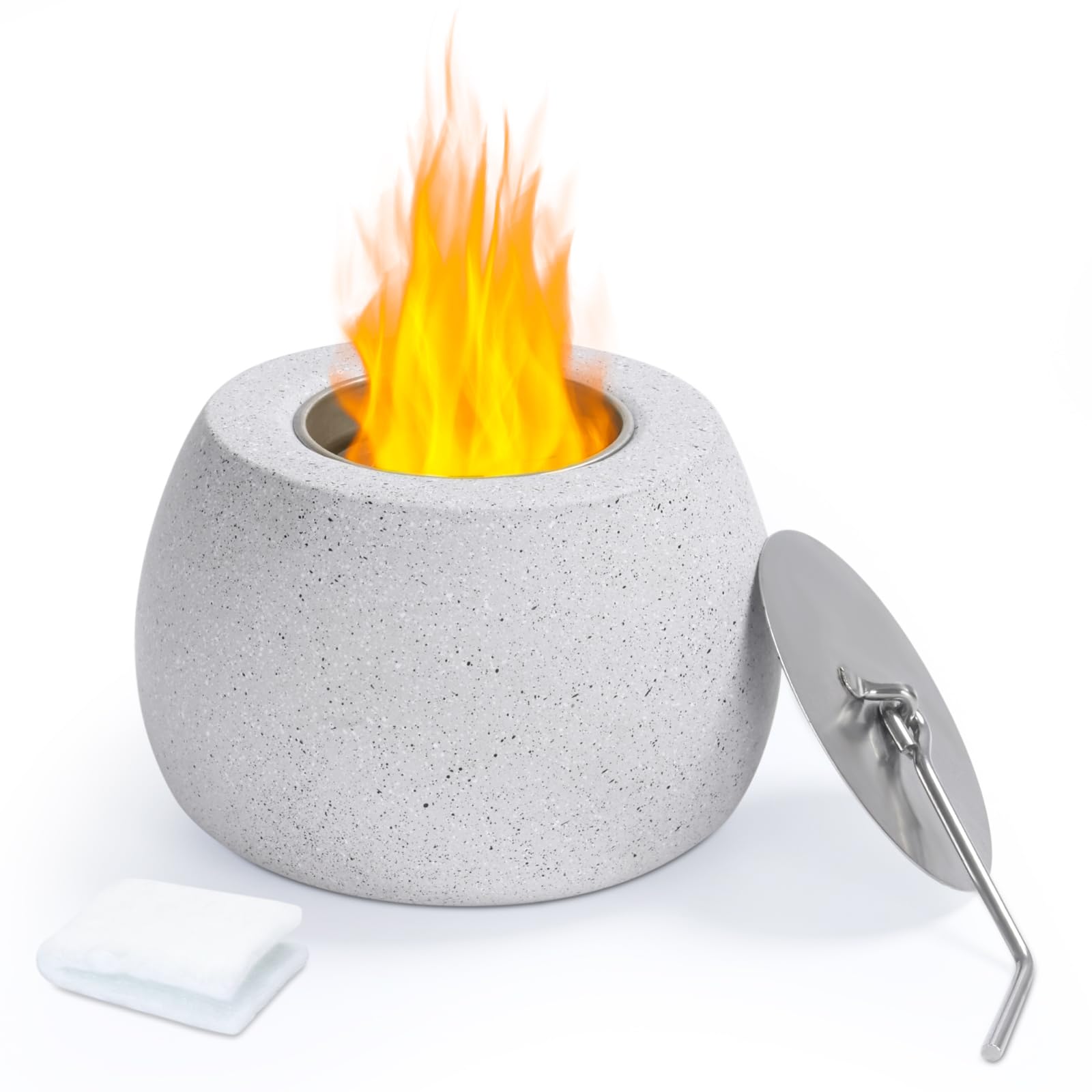 Babenest table top fire pit bowl round concrete smokeless tabletop