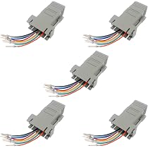 Lot De 5 Adaptateurs DB9 Mâle + 5 Femelle Vers RJ45 Femelle - Conversion Série Ethernet Modulaire