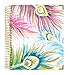 bloom daily planners 2017-18 Academic Year Hard Cover Vision Planner - Monthly and Weekly Column Calendar View Planner - (August 2017 - July 2018) Peacock Feathers - 7.5