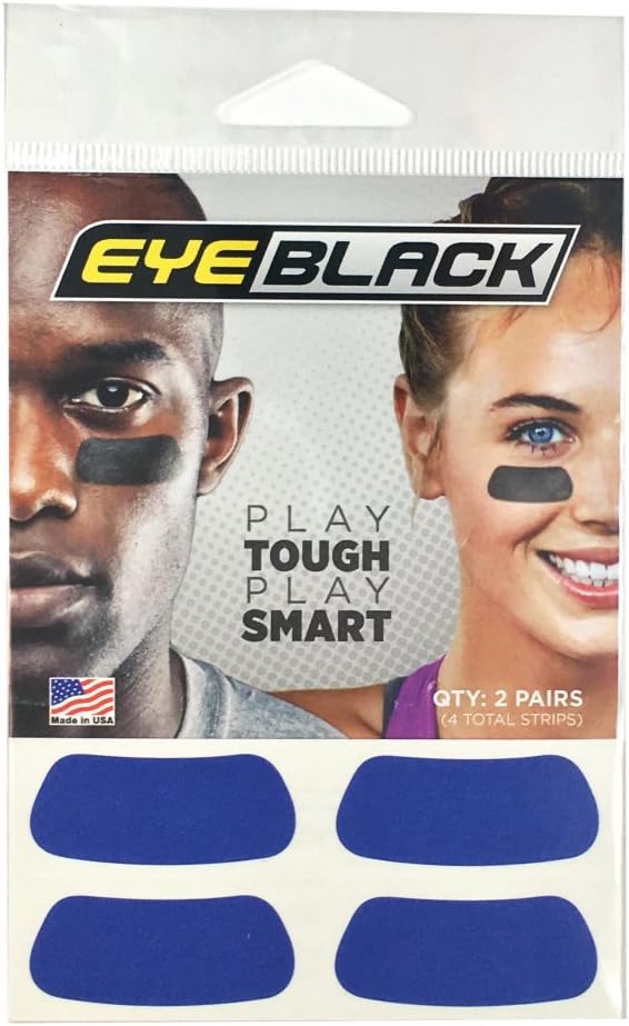 EyeBlack Blue Football Baseball Softball Strips, 2 Pairs : Sports & Outdoors