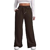 MK Shop Limited Plus Size Wide Leg Pants for Women Yoga Sweatpants Lounge High Waisted Drawstring Baggy Pants with Pockets