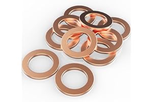 Fonowka M14x1.5 Oil Drain Plug Gasket Copper Crush Washer Leak Proof Seal Ring Replacement for Chrysler Dodge Jeep Fiat Ram Honda Acura Ford GM Mazda Hyundai KIA Audi VW and More Vehicles,10Pcs