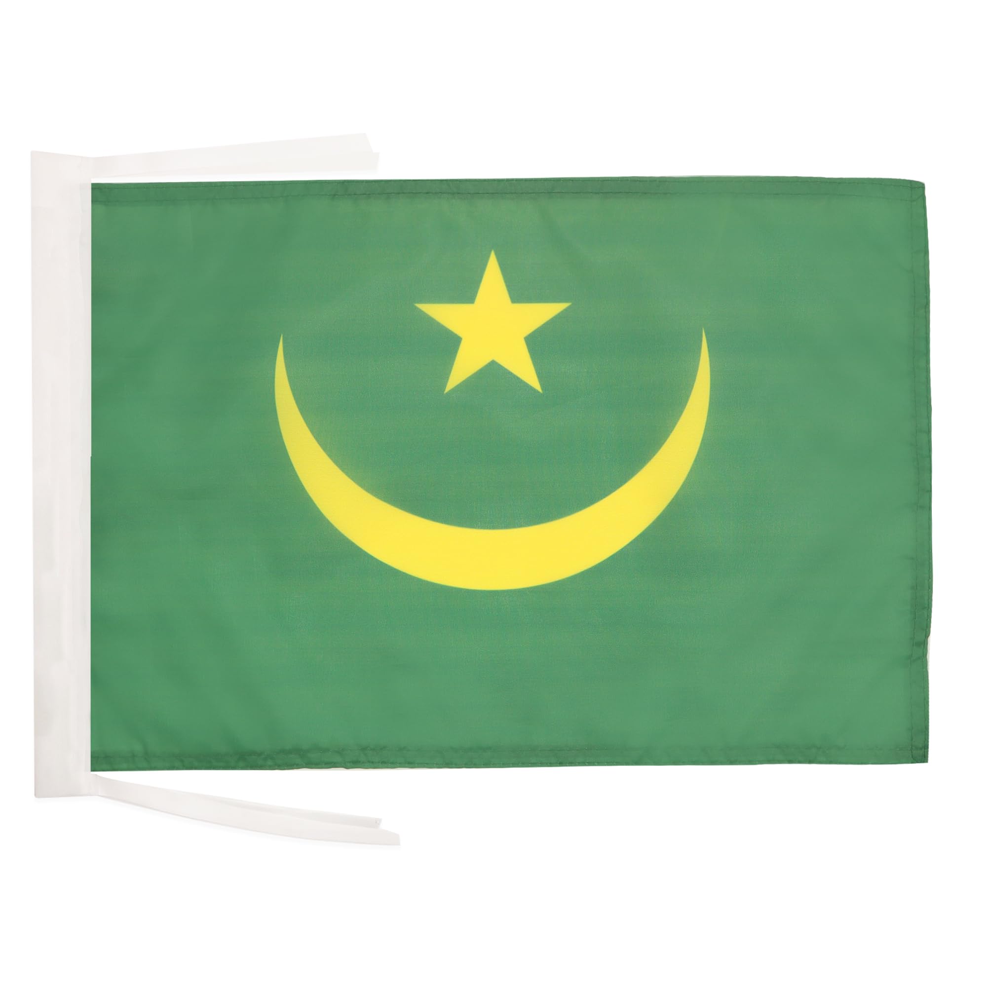 AZ FLAG - Mauritania Flag - 18'' x 12'' - 100% Polyester Mauritanian Small Banner with Two Cords - Fade Resistant - Vivid Colors - 18x12 in - 45x30 Cm — image 1