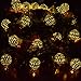 Dephen Solar String Lights - 15ft Outdoor 20LED Christmas Lights, Waterproof Warm White Moroccan for Patio Garden Party Festival Xmas Tree