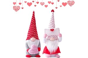 PEEOED 2Pcs Valentines Day Decor Valentine Gnomes Plush Decorations, Valentine's Day Decoration Home Table Decor Desktop Collectible Romantic Couple Gnomes Ornament Sweet Love Valentines Day Gifts for Women