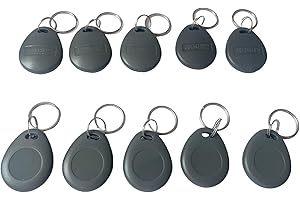 JYJRFID JYJ 125kHz EM4100 Key fob,RFID id Intelligent Security Access Key Chain Grey (10)