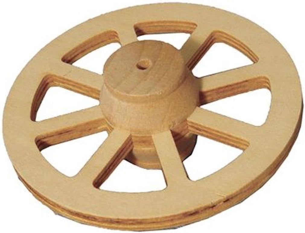 stahd Miniature Wooden Wagon Wheel 3" Diameter - Fairy Garden Or Dolls House Accessory