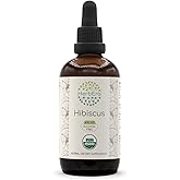 HerbEra Hibiscus B120 USDA Organic Tincture | Alcohol-Free Extract, High-Potency Herbal Drops | Certified Organic Hibiscus Sabdariffa Dried Flower (4 oz)