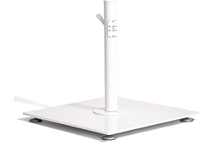 Business & Pleasure Co. Classic Patio Umbrella Base - Fits up to 6' Patio & Beach Umbrellas - Heavy Duty Square Metal Umbrella Stand Outdoor Base - White, 35 lbs