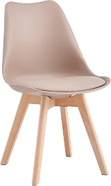 mcc direct Set of 2 Retro Dining Chairs with Wooden Legs & Soft Cushion view 4