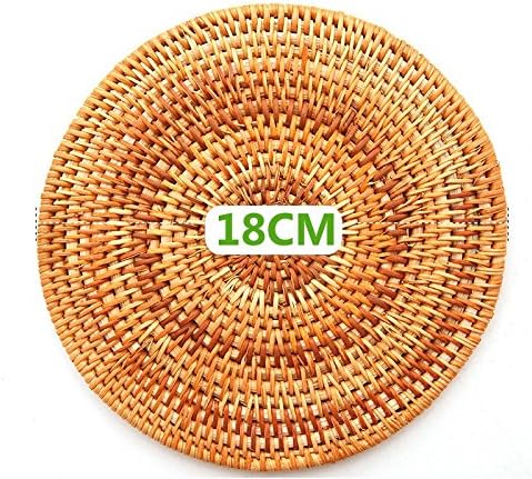 Hand-woven rattan Vietnam coaster table mat bowls mat insulation plate teapot mat placemat handicrafts ( Size : XXL )