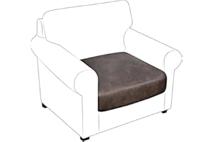 molasofa Leather Like Armchair Couch Cushion Covers Seat Slipcovers Sets Couches Furniture Protector for Sectional Armchair Pets Friendly Kids Stretch Spandex Fabric (1 Cushion Armchair, Brown)