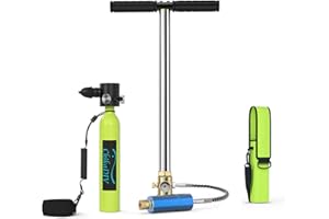 CHIKADIV 0.5L Mini Scuba Tank, Portable Refillable Diving Tank for Underwater Breathing Training, Up to 10‑Minute Dive Time (Up to 33 ft), Spare Air Scuba Tanks