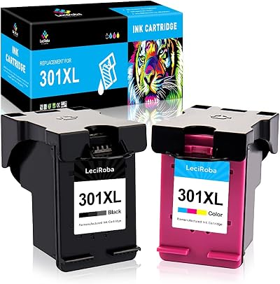 LeciRoba 301XL Ink Cartridges Combo Pack for HP Deskjet Envy Officejet 2 Pack
