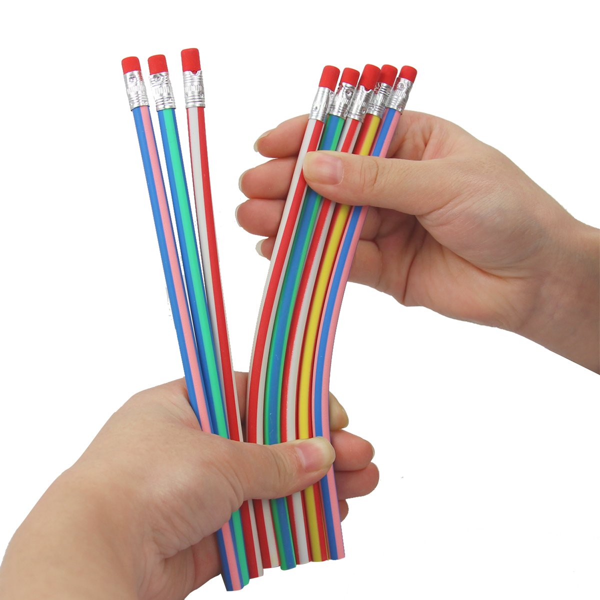 Flexible Pencils Pack of 40 Soft Pencil with Eraser for Kids Magic Colorful Bendy Pencil