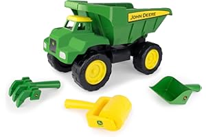 TOMY John Deere Big Scoop Sandbox Dump Truck Toy with Loader - Toddler Outdoor Toys and Summer Toys - Oversized Dump Truck Sandbox Toys - Kids Toys Ages 3 Years and Up