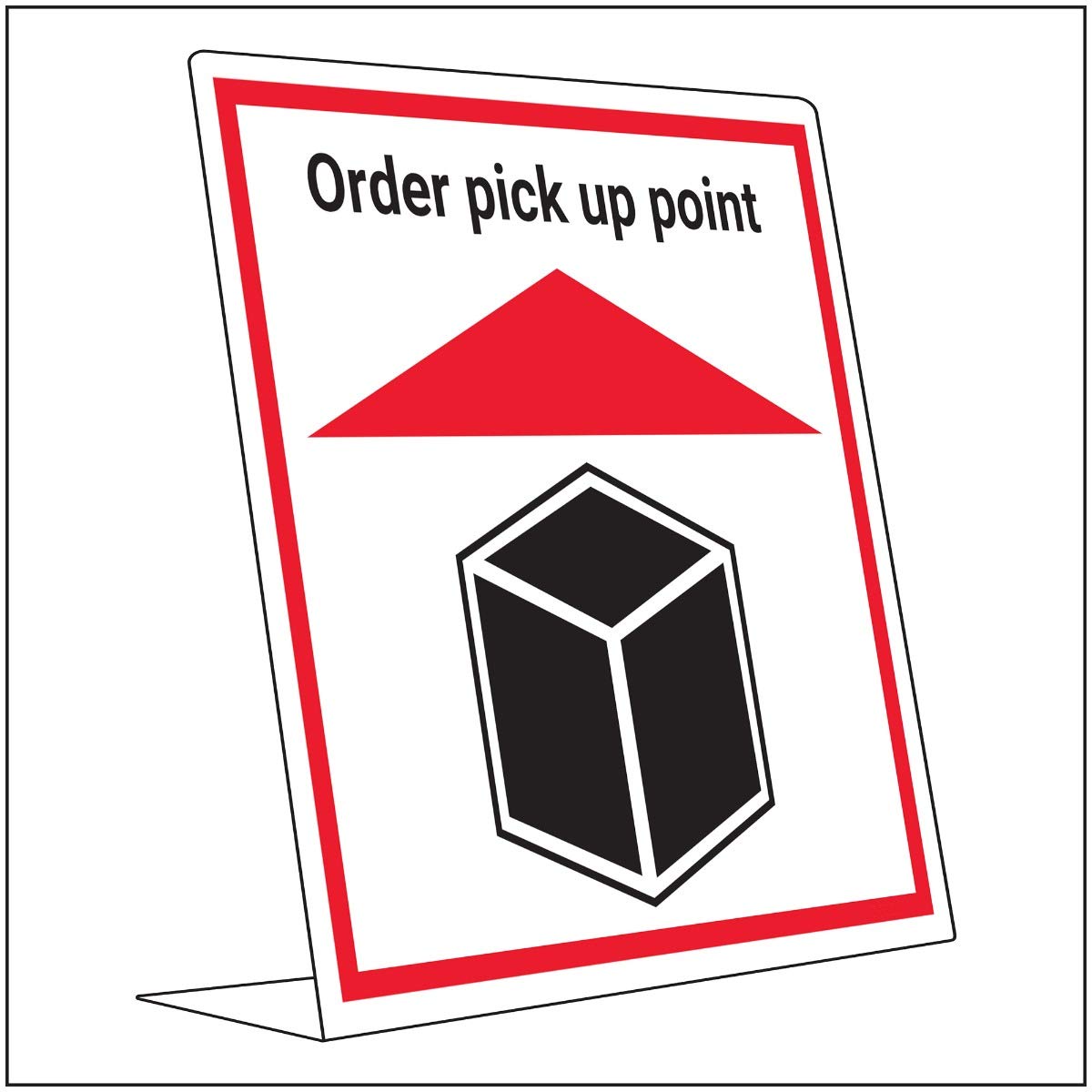 V Safety Covid Retail Desk Sign - Order Pick Up Point - 150mm x 200mm - 2mm Rigid Plastic