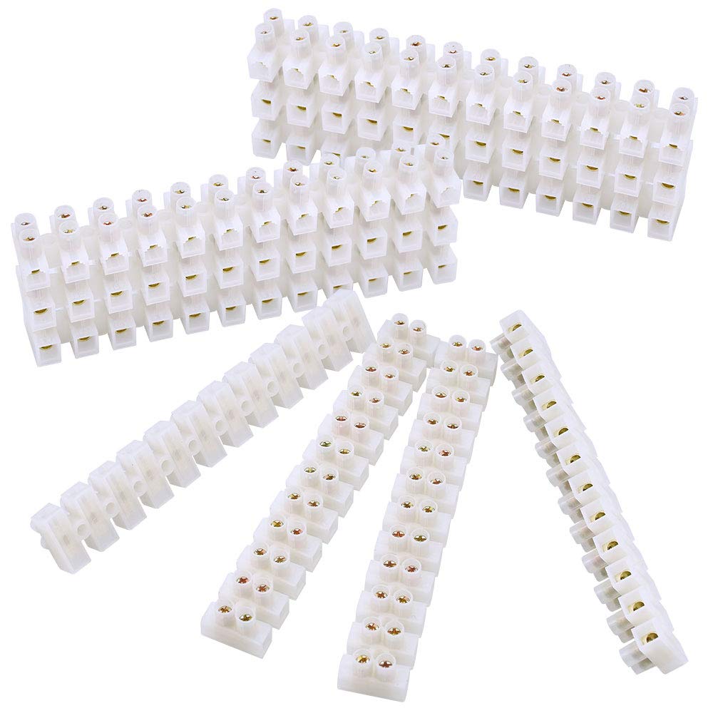 TANCUDER 10 Pcs Terminal Block 360V 10A Screw Terminal Block Dual Rows 12 Position Wire Connector Screw Terminal Barrier Block for LED Strip Light Household Appliances Wire Connecting — image 1