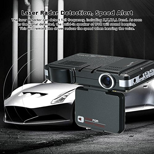 Tickas Car Dashboard Camera Recorder, Car DVR 2 in 1 720P Dash Cam Radar Speed Detector with Full Band Mute Button Loop Recording G-Sensor Anti Radar Detector