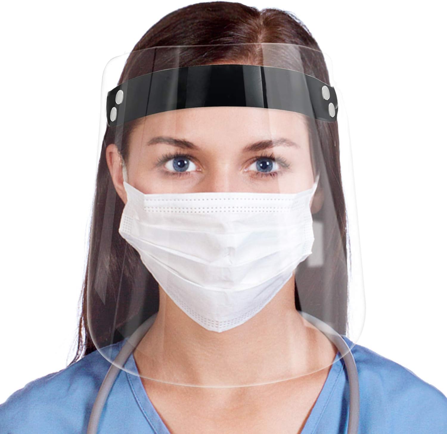 Protective Transparent Adjustable Shield Anti-saliva Windproof Dustproof Hat Full Face Shield Protect Eyes and Face with Protective Clear Film Elastic Band