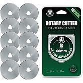 HEADLEY TOOLS 60mm Rotary Cutter Blades 10 Pack Fits Olfa, Fiskars, Replacement Rotary Blade for Arts Crafts Quilting Scrapbooking Sewing, Sharp and Durable