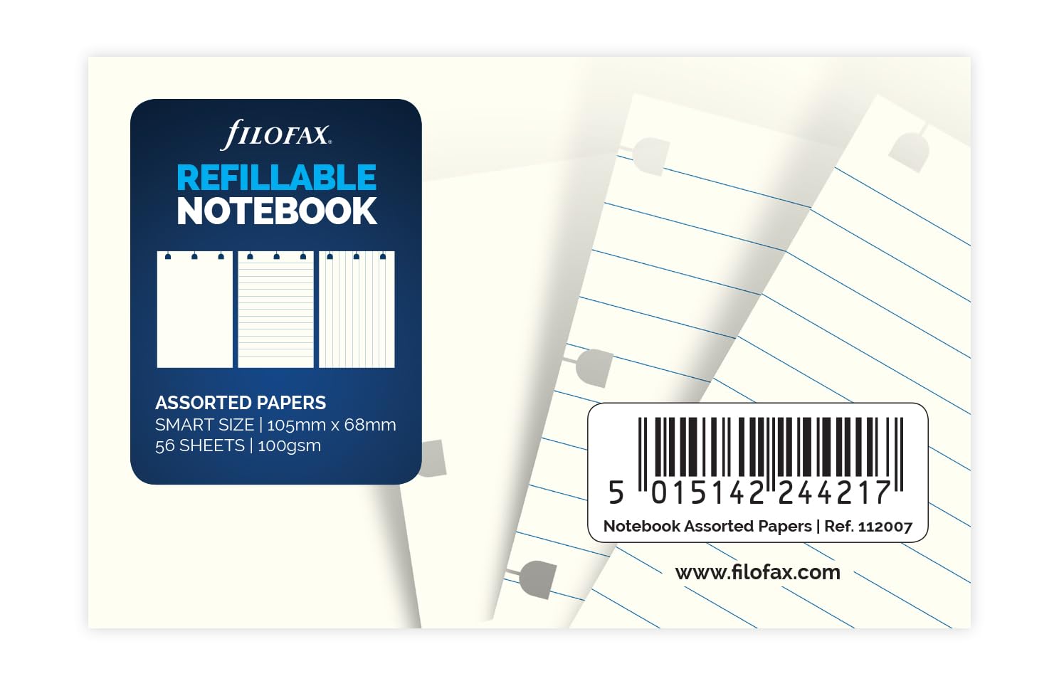 Filofax Note Paper - Assorted, White