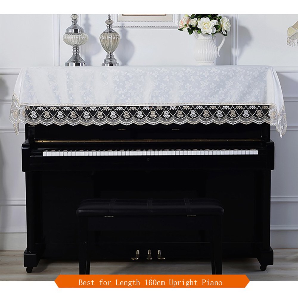 Minimal Life Piano Cover Upright Dusting Rose Lace Cloth Piano Towel