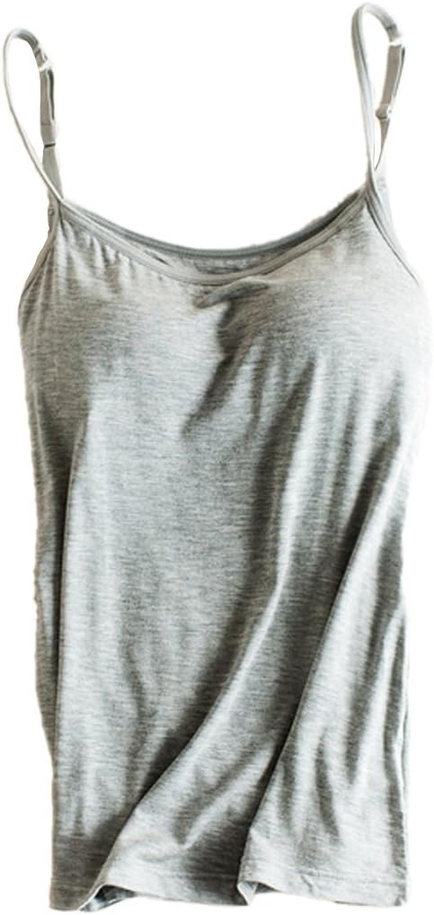 Atditama Womens Modal Built-in Bra Padded Active Strap Camisole Yoga Tanks Tops