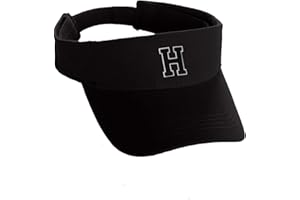 I&W HATGEAR Custom Sport Sun Visor Hat A to Z Initial Team Letters, Black Visor White Black