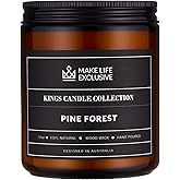 Scented Candles for Men | Pine & Cedar Scented | Wooden Wick, Long Lasting, Masculine Scents | Natural Soy Jar Candle for Home, Bachelor Pad Decor | The Perfect Mens Gift.
