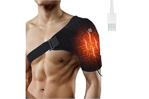 Shoulder Heating Pad, Rotator Cuff Shoulder Brace for Men & Women, 3 Heat Settings Compression Sleeve Pad Shoulder Massager f