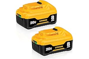 GENERIC DCB200 8.0Ah Replacement for dewalt 20v max Battery Lithium-ion Batteries DCB200 DCB201 DCB203 DCB204 DCB206 DCB180 DCD/DCF/DCG Series Cordless Tools with LED Indicator 2Packs