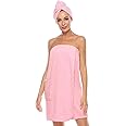 Kniffi Womens Wrap Towel Spa Wraps & Hair Towel Body Wrap Adjustable Closure Bathrobe