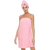 Kniffi Women's Spa Wrap & Hair Towel Body Wrap Adjustable Closure Bathrobe