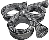 FinFather Tackle 3-Pack of Fishing Rod Protective Covers (Glove, Sock, Tube, Sleeve) Casting & Spinning, Diamondback Design (Black/White, Spinning-6.5')