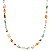 Ross-Simons Multi-Gemstone Necklace in 18kt Gold Over Sterling. 18 inches